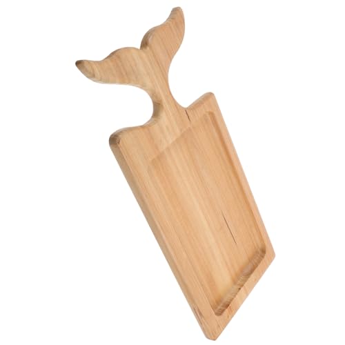 TOBBOMEY Bandeja de pizza bandeja de porción pequeña placa de madera rústica Light Brown