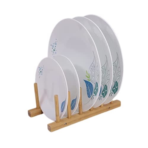 VK HANDICRAFT Wooden Plate Stand Rack for Kitchen Dish Stand