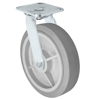 CasterHQ - 8" x 2" Stainless Swivel Caster - Thermo Plastic Rubber Wheel - 550 lbs Cap