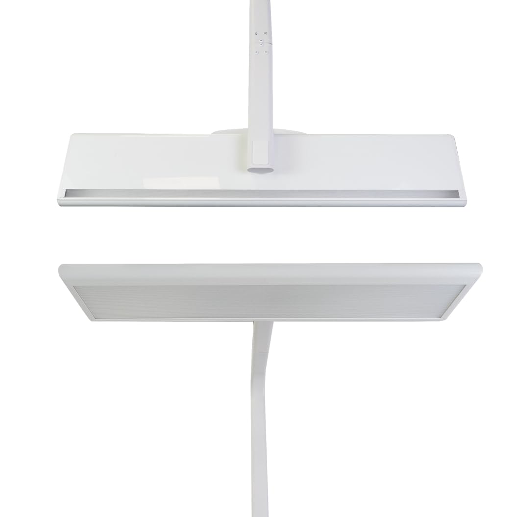 LUXULA LED Büro-Stehleuchte dimmbar, 60 W 3500 lm, 4000K Neutralweiß, Up/Downlight, UGR<16, CRI98, Touchbedienung, blendfreies Licht, Monitor, Büro, Arbeitszimmer, Homeoffice, modernes Design, Weiß