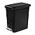 Sterilite 2.7 Gallon Rectangular StepOn Wastebasket with Lid, Small Plastic Trash Can for the Bathroom, Bedroom or Home Office, Pedal and Liner, Black, 2-Pack