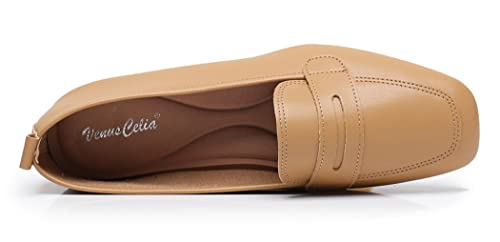 Venuscelia Women's Closefitting Flat Shoe (6.5 M Us,Tan-Pu) #TOP3