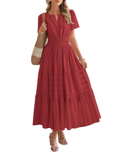 BTFBM Womens Summer 2026 Casual Midi Maxi Dresses Lightweight Short