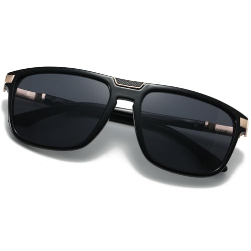 Image of Xpectrum Retro Rectangular Square Sunglasses for Men Women Vintage 70s 80s Mobster Gangster Style Rectangle Shades
