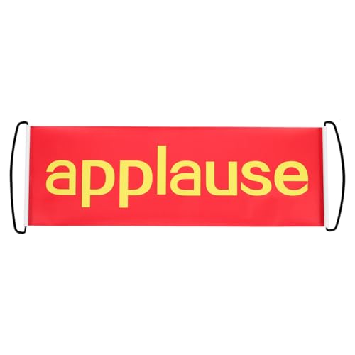 PRETYZOOM Automatic Retractable Applause Banner Sign for Small Theater Shows Portable Comedy Prop for Party Celebrations and Wedding Performances Easy Setup Lightweight Cheering Banner