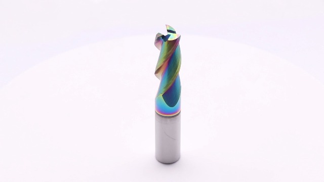Image of 1 /2 inch 3 Flute Solid Carbide Square End Mill for Aluminum, DLC Coated | 37 Helix, 1 /2 inch Cutting Dia, 1 /2 inch Shank Dia, 1-1 /4 inch Length of Cut, 3 inch Overall Length, for Milling Aluminum and Copper