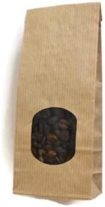 Blockboden Beutel Mit Sicht Fenster Braun Papier 100g 250g 500g