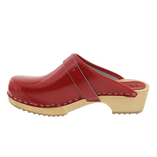 Image of Bjork Maja Wood Open Back Leather Clogs
