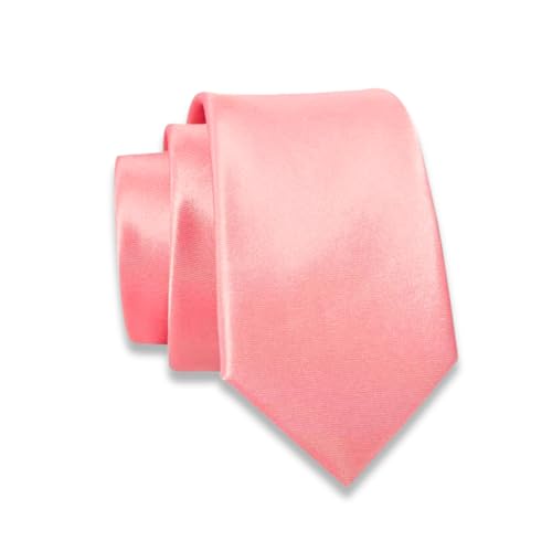 Massi Morino Corbata rosa viejo estrecha para hombre - 6 cm - corbata color liso I slim fit corbata rosa oscuro