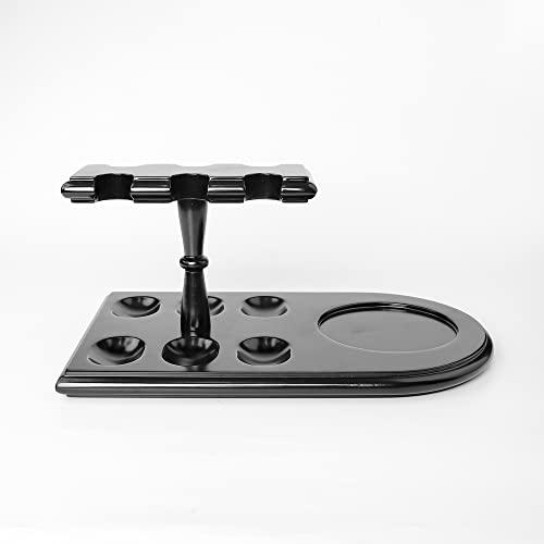 Pipe Stands for Cigar Humidor Jar and Pipe European Beech Wood Tobacco Pipe Rack Stand Display for 6 Pear Wood Tobacco Pipes (jar and Pipe not Included) (Color Black) - Image 3