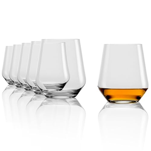 Stölzle Lausitz Bicchieri da Whisky Quatrophil Set di 6, 470 ml – Eleganti Bicchieri Tumbler per Whisky, Bourbon e Scotch – Cristallo Senza Piombo – Lavabili in Lavastoviglie e Antiurto