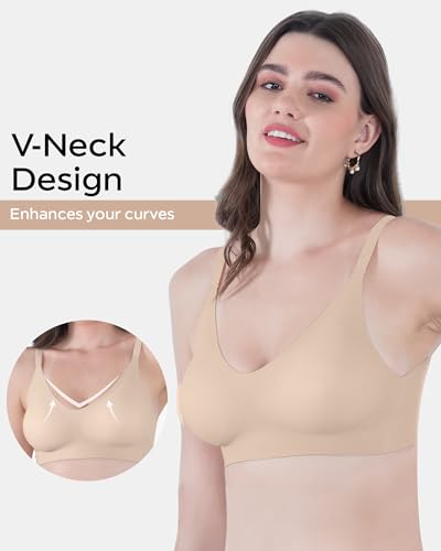 Image of Tweens Seamless Bonded Lightly Padded Invisibra for Women, Full Coverage, Elastic-Free Design, Invisible Fit, Polyamide Fabric | Pack of 1 |