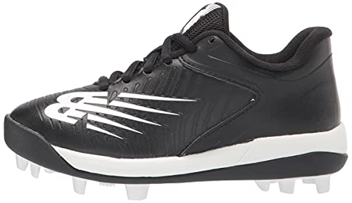 New Balance Boy's 4040 V6 Molded Baseball Shoe, Black/White, 7 Big Kid #TOP7