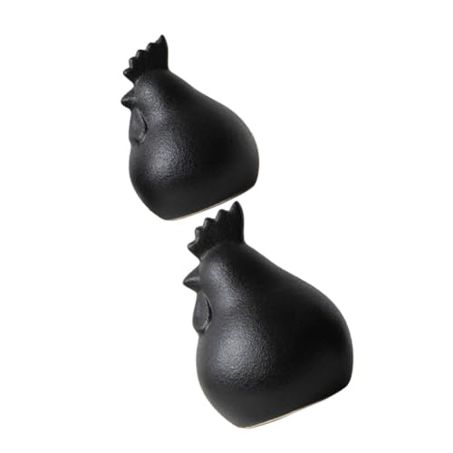 Figurine d'animal moderne en céramique noire façonnée avec soin