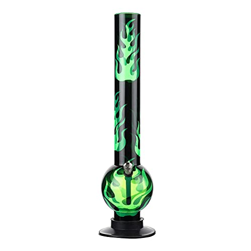 Image of Green 16 inch Acrylic Bong Smoking Bongs Hookah.(Green Fire, 40CM)