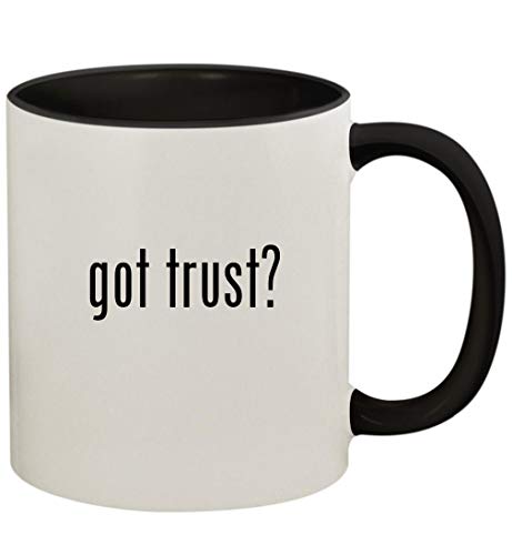 got trust? - 11oz Ceramic Colored Handle and Inside Coffee Mug Cup, Black