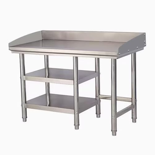 Mesa de trabajo de acero inoxidable, mesa de preparación de alimentos duradera para cocinas comerciales y restaurantes, ideal para uso en exteriores