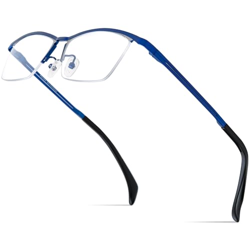 Image of FONEX Pure Titanium Glasses Frame Men Semi Rimless Square Eyeglasses Eyewear DTX416