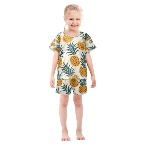 senya Short Sleeve Pajamas Sets Summer Cotton Sleepwear Pineapple3