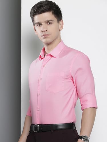 Image of The Indian Garage Co Men Slim Fit Solid Full Sleeves Cutaway Collar Formal Shirt