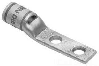 Two Hole Lug Compression Connector, 2 AWG