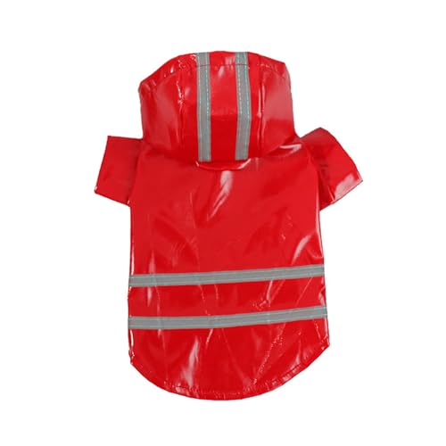 Pet Rain Rainwear Body with Hat and Reflective Stripes for Puppy Dog Rain-Proof Mud-Proof Raincoats
