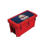 Grizzly Toby Keith's Premium 75 Cooler | 75 qt Ice Chest Durable Rotomolded Insulated | Made in USA | for Beach Boat Camping Fishing Hunting | G75 | Red with Custom Toby Keith Graphic Lid