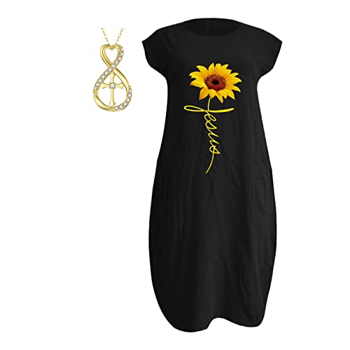 FDEYES Robe pour Femmes avec Poche l'ourlet irrégulier,3,S Cover