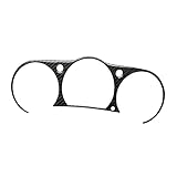 Cnkaka036 Front Central Console Instrument Cluster Panel Trim Carbon Fiber Black, Dash Gauge Panel Sticker Cover Frame Interior Trim for Nissan 350z With Navigation System And AMT 2006-2009