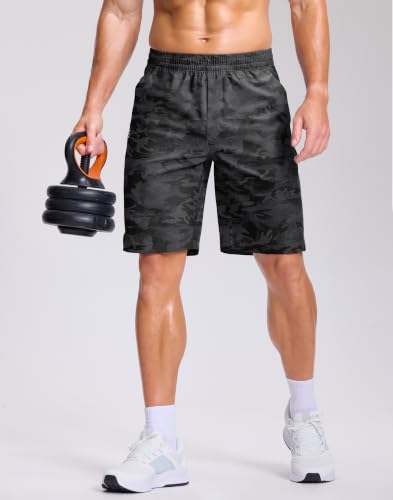 Image of GGJ Men's Lightweight Athletic Shorts with 2 Zipper Pockets 7 inch /9 inch /5 inch Gym Workout Running Quick Dry Tennis Shorts for Men