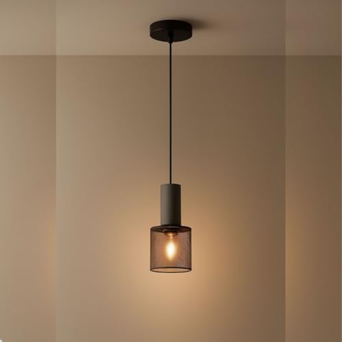 Luminária Lustre De Teto Pendente Moderno Minimalista Concreto Cimento Queimado Para Quarto Bancada (1)