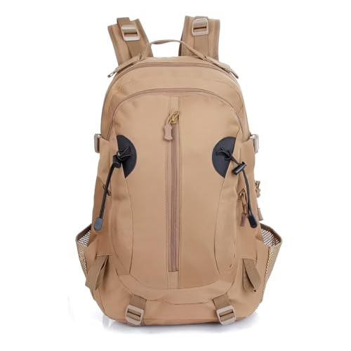 Mochila Tática Militar 40L, Nylon e ABS, Caqui, 50x30x22cm, 4 Bolsos, para Camping, Airsoft e Aventura