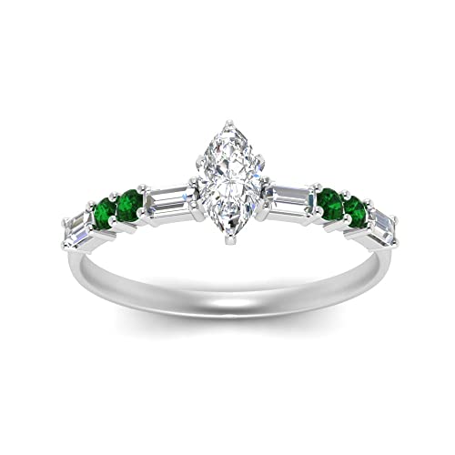 Image of 925 Sterling Silver Marquise Cut Simulated Diamond Vintage Classic Engagement Ring Wedding Band Matching Jewelry for Women, Promise Ring Set US Size 4-12