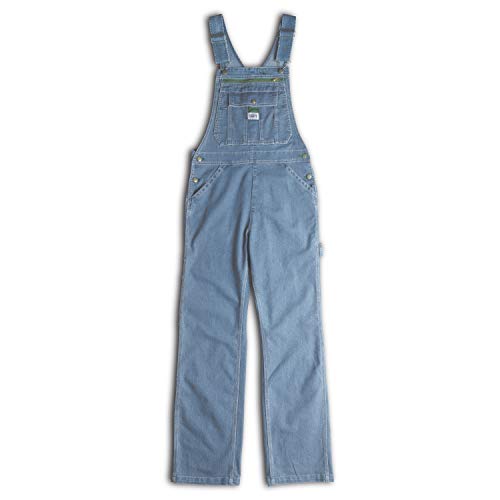 Liberty Womens Washed Denim Bib Overalls, Light Stone Washed, Medium #TOP4
