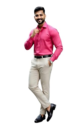 Image of Men's Formal Shirt and Trouser Combo Set | Slim Fit Stylish Office Wear | Premium Cotton Blend Shirt Pant Set for Men | Top & Bottom Clothing Set