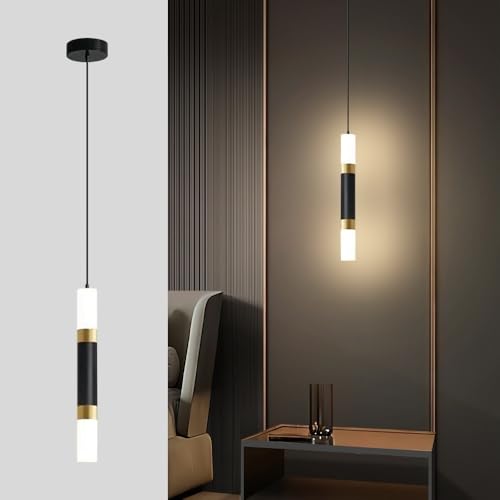 Lámpara de suspensión de tira de metal ideal para iluminar mesas de comedor y barras