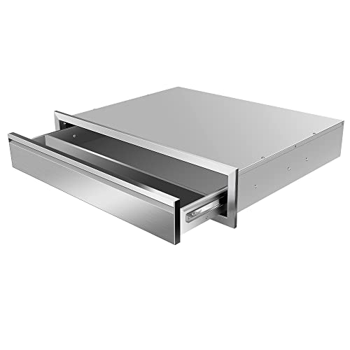 Image of Outdoor Kitchen Drawers 30 inch W x 6.5 inch H x 23 inch D Inch Stainless Steel Flush Mount BBQ Single Drawers for Outdoor Kitchen Island, or Patio Grill Station