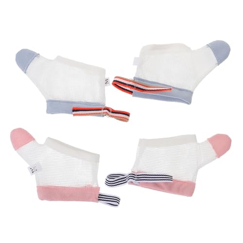 2 Pairs Thumb Sucking Stop Gloves for Infants Finger Sucking Corrector Mittens Soft Cotton Protector for Baby Boys and Girls Suitable for Sleep and Play