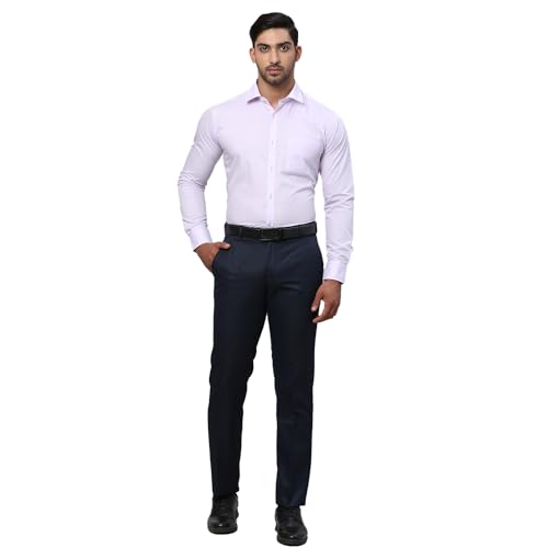 Image of Park Avenue Men Slim Fit Solid Pattern Polycotton Blend Semi Cutaway Collar Full Sleeve Formal Shirt