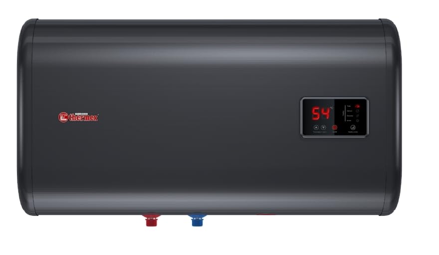 THERMEX ID 80 H Shadow Wi-Fi Elektroboiler 80 Liter schwarz | Flacher horizontaler Warmwasserspeicher mit Wi-Fi, App-Steuerung, Touch Display und 230-V-Anschluss