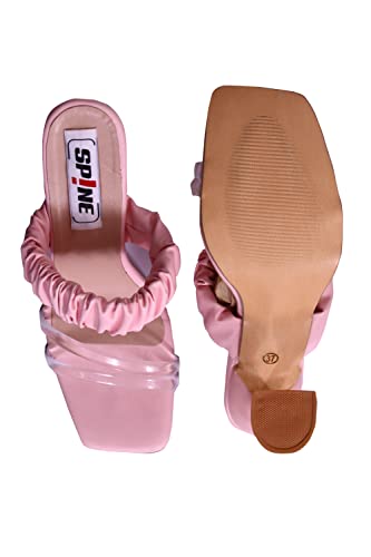 Image of SPINE Mohini Art's Women kitten Heel Slipper (Pink)