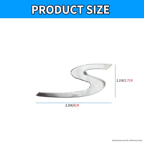 Image of Silver S Letter Rear Trunk Boot Lid Hatch Tailgate Emblem Badge for Porsche Cayenne Panamera 2009-2022, Rear Trunk with Tailgate Badge for Porsche 911 970 971 9YA