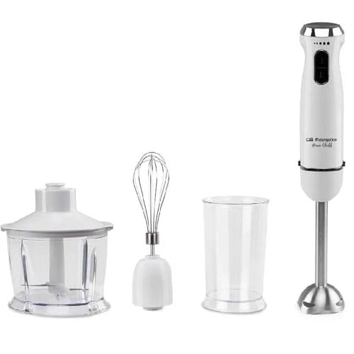Orbegozo BT 2690 - Batidora de mano, selector de velocidad, 2 pulsadores, función turbo, accesorios, brazo acero inoxidable, libre BPA, 1000 W, bluetooth 2960
