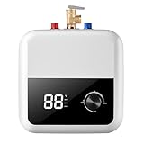 Mini-Tank Water Heater Electric 2.11 Gallons Under Sink Instant Water Heater 110V 120V 1500W RV Small Electric Water Heater with Pressure Release Vavle Under Wall or Floor Mounted Easy to Install