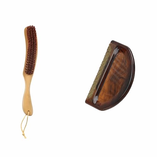 2 pezzi di spazzola per vestiti, spazzola in cotone e pettine in cashmere adatti per abiti e cappelli, rimuovono polvere, scarpe in pelle e peli di animali domestici da vestiti e mobili