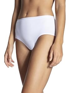 CALIDA Natural Comfort slip dames, taille haute, brillance naturelle et toucher lisse