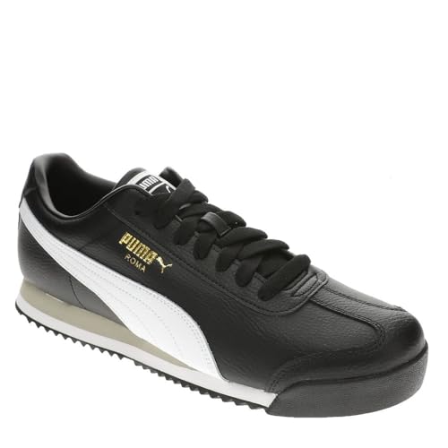 PUMA Men's Roma, 24-Standard Black White-Smokey Gray, 7.5