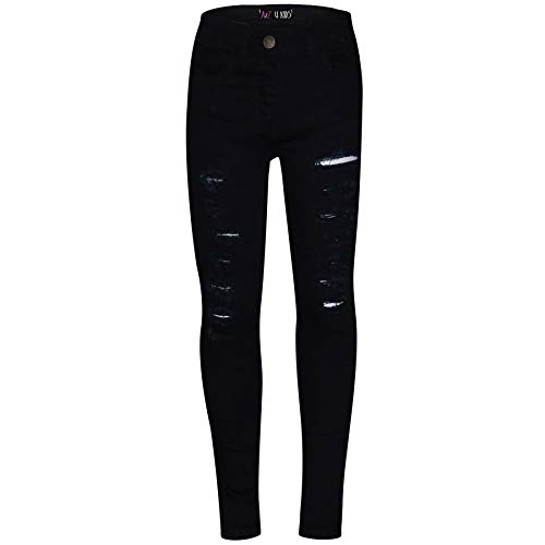 Black Jeans Denim Ripped Comfort Stretch Skinny Pants Trousers Lightweight Trendy Summer Boys Age 3-13 Years
