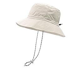 woogwin Waterproof Bucket Rain Hat with Chin Strap Quick Dry