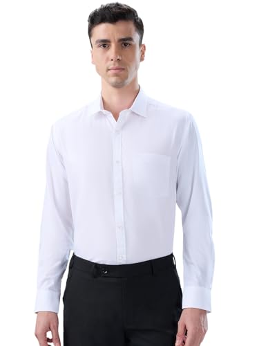 Image of Park Avenue Men Slim Fit Solid Pattern Cotton Polyester Blend Semi Cutaway Collar Full Sleeve Casual Shirt